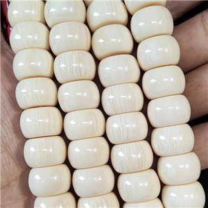 Beige Resin Rondelle Beads Smooth, approx 12-17mm [GS2513]