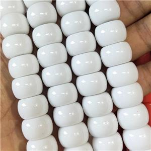 White Resin Rondelle Beads Smooth, approx 12-17mm [GS2514]