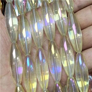 Crystal Glass Rice Beads Yellow AB-Color, approx 12-40mm [GS2515]