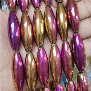 Purple Crystal Glass Rice Beads, approx 12-40mm [GS2516]
