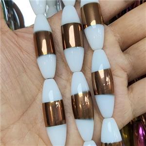 White Crystal Glass Rice Beads, approx 12-40mm [GS2517]