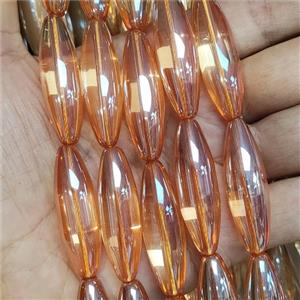 Orange Crystal Glass Rice Beads, approx 12-40mm [GS2525]