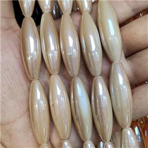 Cream Crystal Glass Rice Beads, approx 12-40mm [GS2526]