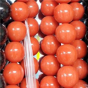 Orange Resin Beads Smooth Round, approx 16mm dia [GS2533-16MM]
