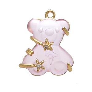 Lt.purple Resin Bear Pendant, approx 15-20mm [GS2563]