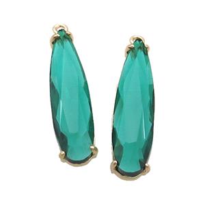 Green Crystal Glass Teardrop Pendant, approx 8-30mm [GS2648]