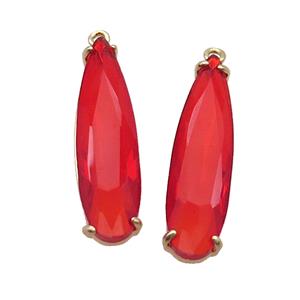 Red Crystal Glass Teardrop Pendant, approx 8-30mm [GS2649]