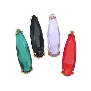 Mixed Crystal Glass Teardrop Pendant, approx 8-30mm [GS2650]