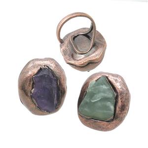 Fluorite Ring Antique Red, approx 28-33mm, 18mm dia [GS2702]