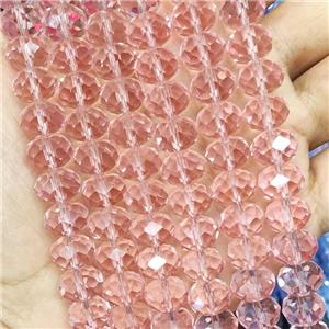 Peach Crystal Glass Faceted Rondelle, approx 12mm, 72pcs per st [GS2716]