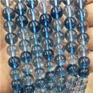 Blue Crystal Glass Beads Smooth Round, approx 8mm dia [GS2721-8MM]
