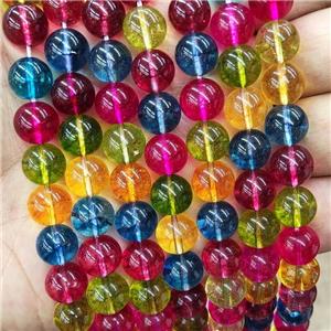 Crystal Glass Beads Smooth Round Mixed Color, approx 8mm dia [GS2724-8MM]