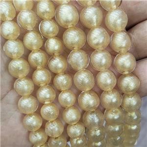 Lampwork Beads With Gold Fossil Smooth Round, approx 12mm, 33pcs per st [GS2746-12MM]
