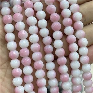 Ceramic Glass Beads Smooth Round Pink, approx 8mm dia [GS2750]