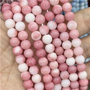 Ceramic Glass Beads Smooth Round Pink, approx 8mm dia [GS2760]