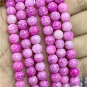 Ceramic Glass Beads Smooth Round Hotpink, approx 8mm dia [GS2765]
