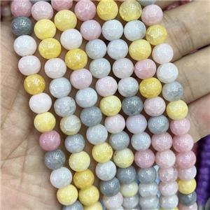 Ceramic Glass Beads Smooth Round Mixed Color, approx 8mm dia [GS2767]