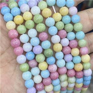 Ceramic Glass Beads Smooth Round Mixed Color, approx 8mm dia [GS2768]