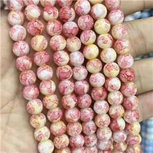 Glass Beads Smooth Round Pink, approx 8mm dia [GS2775]