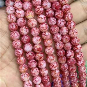 Red Glass Beads Smooth Round, approx 8mm dia [GS2776]