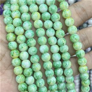 Green Glass Beads Smooth Round, approx 8mm dia [GS2781]