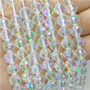 Chinese Crystal Glass Beads Clear Electroplated Faceted Round, approx 6mm [GS2794-6MM]