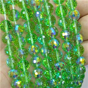 Green Chinese Crystal Glass Beads Electroplated Faceted Round, approx 6mm [GS2798-6MM]