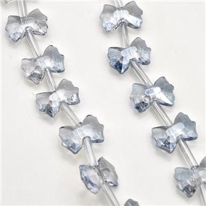 Chinese Crystal Glass Bow Beads Grayblue, approx 7-10mm [GS2842]