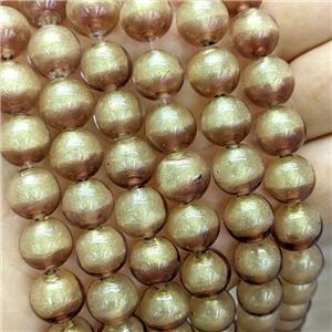 Coffee Foil Glass Round Beads Smooth, approx 12mm, 33pcs per st [GS2847]