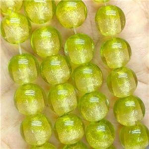 Olive Foil Glass Round Beads Smooth, approx 12mm, 33pcs per st [GS2851]