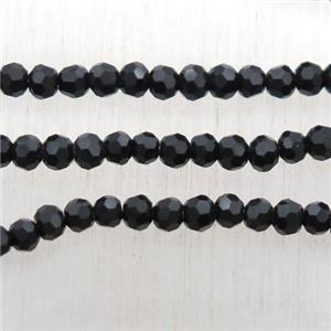 black faceted chinese crystal glass seed beads, approx 3mm dia, 200pcs per st [GSICC1580-3MM]