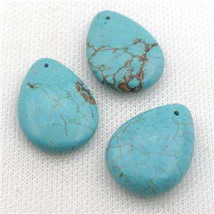 Magnesite Turquoise teardrop pendant, approx 22-30mm [GT10401]
