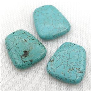 Magnesite Turquoise trapeziform pendant, approx 20mm, 28-33mm [GT10409]