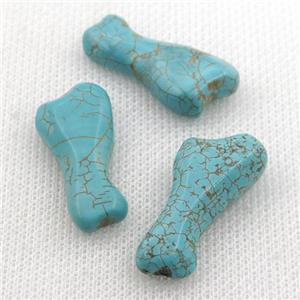 Magnesite Turquoise charm, dogbone, nohole, approx 8-31mm [GT10411]