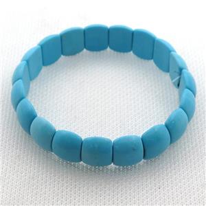 Magnesite Turquoise Bracelet, stretch, approx 10-13mm, 52mm dia [GT10418]