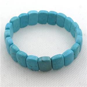 Magnesite Turquoise Bracelet, stretch, approx 10-15mm, 57mm dia [GT10421]