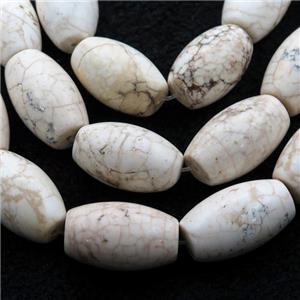 white Magnesite Turquoise beads, barrel, approx 15-25mm [GT10441]