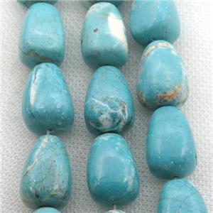 Magnesite Turquoise beads, teardrop, approx 13-20mm [GT10452]
