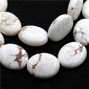 white Magnesite Turquoise beads, oval, approx 20-25mm [GT10454]