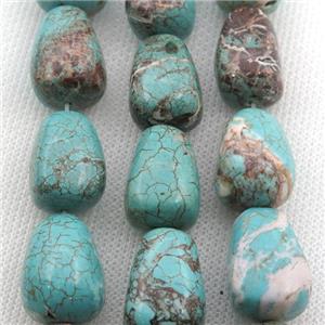Magnesite Turquoise beads, teardrop, approx 14-20mm [GT10459]