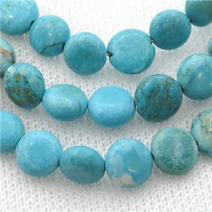 Magnesite Turquoise circle beads, approx 8mm [GT10476]