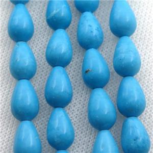 Magnesite Turquoise teardrop beads, approx 8-12mm [GT10510]