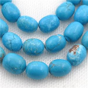 blue Magnesite Turquoise barrel beads, approx 10-13mm [GT10530]