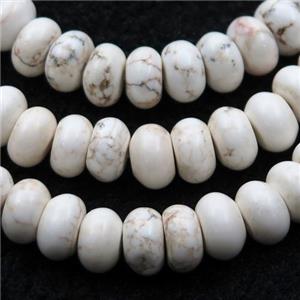 white Magnesite Turquoise rondelle beads, approx 8mm [GT10554]