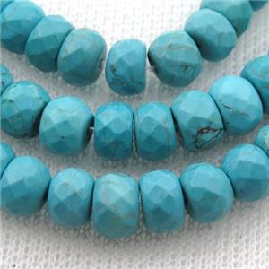 Magnesite Turquoise beads, faceted rondelle, approx 5x8mm [GT10555]