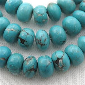 Magnesite Turquoise rondelle beads, approx 13mm [GT10556]