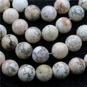 white Magnesite Turquoise round beads, approx 8mm dia [GT10581]