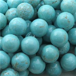 round Magnesite Turquoise beads, approx 10mm dia [GT10584]