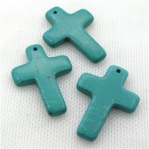 Sinkiang Turquoise Cross Pendant, green, approx 28-40mm [GT10607]