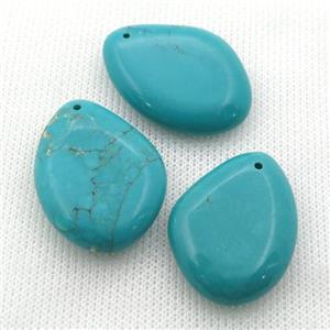 Sinkiang Turquoise pendant, teal, approx 25-34mm [GT10612]